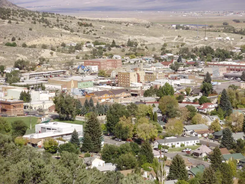 View Of Downtown Ely In Nevada From The Lower Slopes Of Ward Mountain