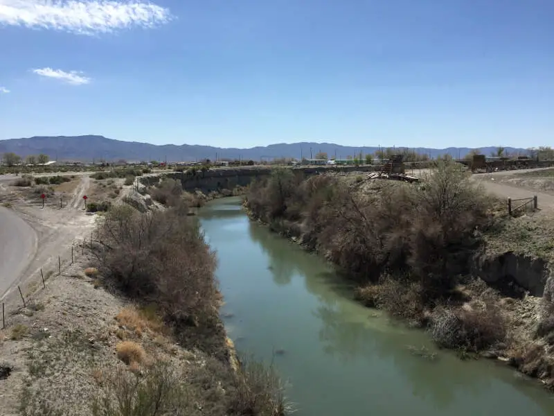 View Down The Humboldt River From Interstate Just Northeast Of Lovelockc Nevada
