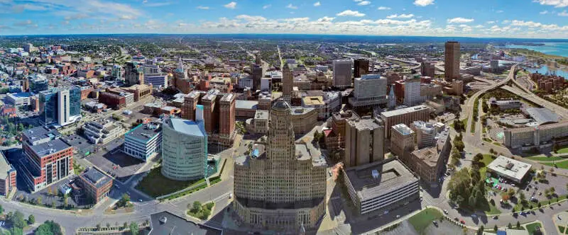 Aerial Photo Of Buffaloc Ny Skyline