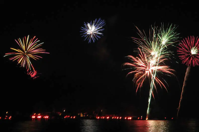 Conesus Lake Ring Of Fire And Fireworks