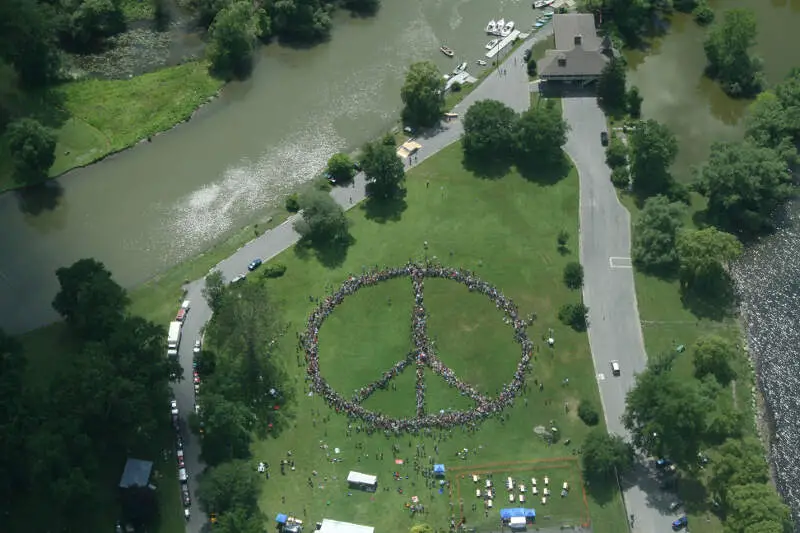 Human Peace Sign