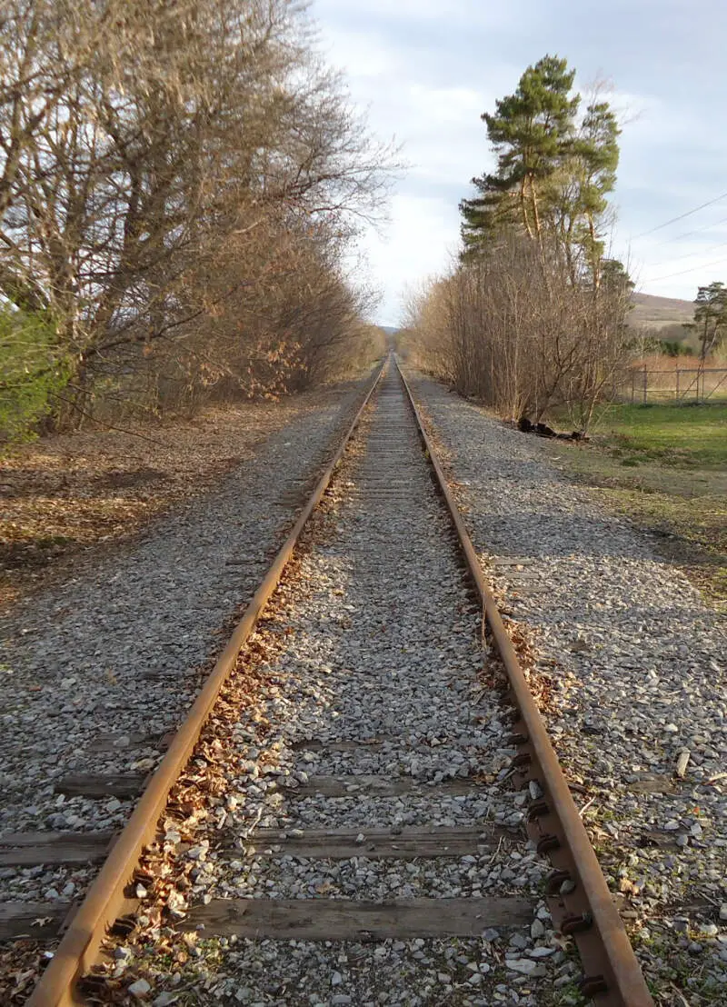 City Of Norwich In New York State Train Tracks Northwards