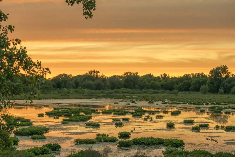 Utica Marsh At Sunset