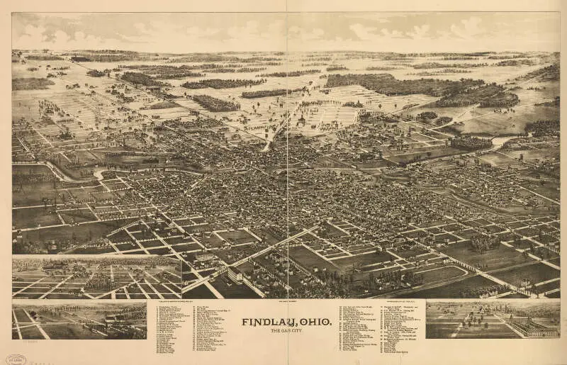 Panoramic Map Of Findlay Ohio