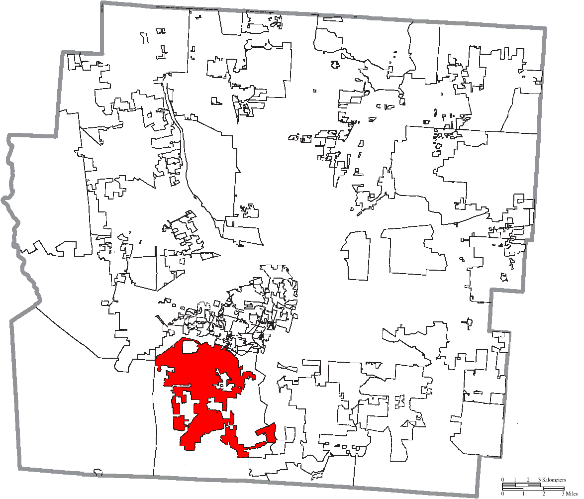 Map Of Franklin County Ohio Highlighting Grove City City