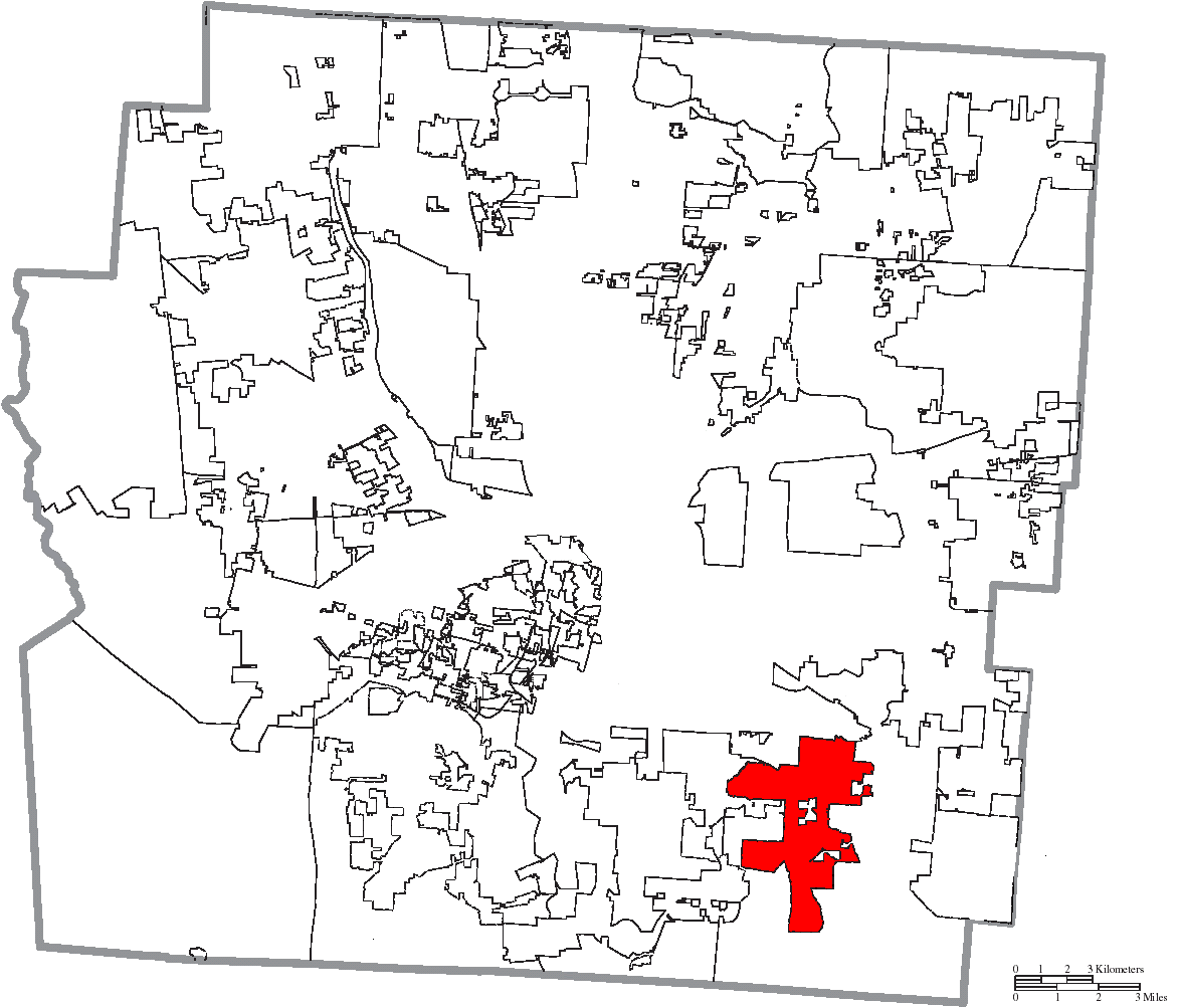 Map Of Franklin County Ohio Highlighting Groveport City