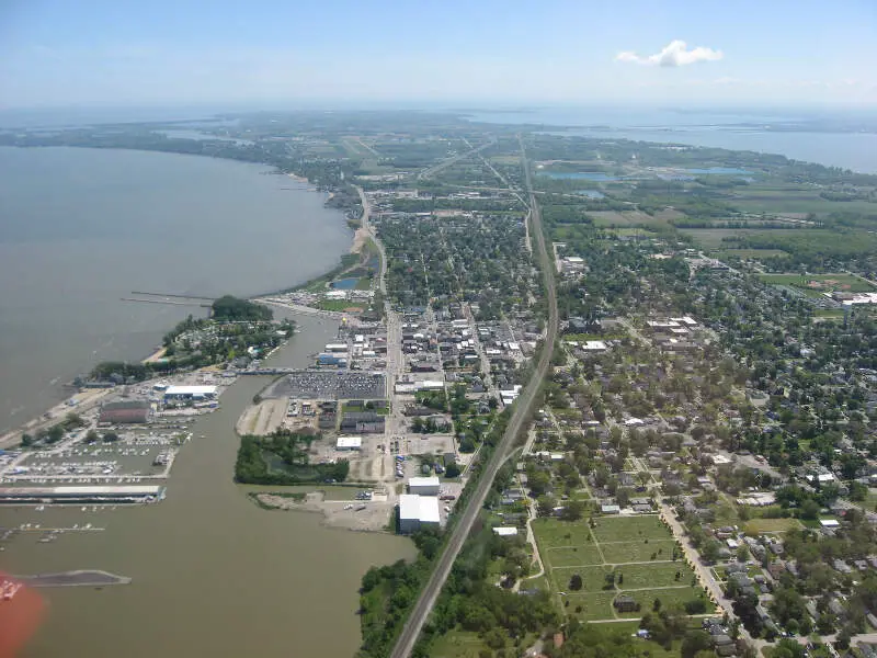 Downtown Port Clinton From The Air