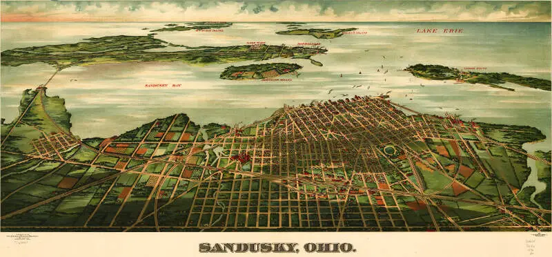 Sanduskyc Ohio Birdseye Map
