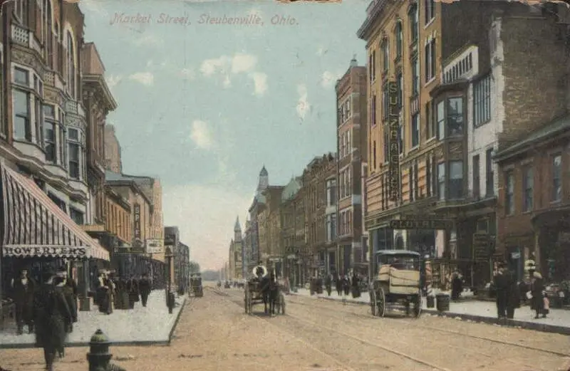 Postcardsteubenvilleohmarketstreet
