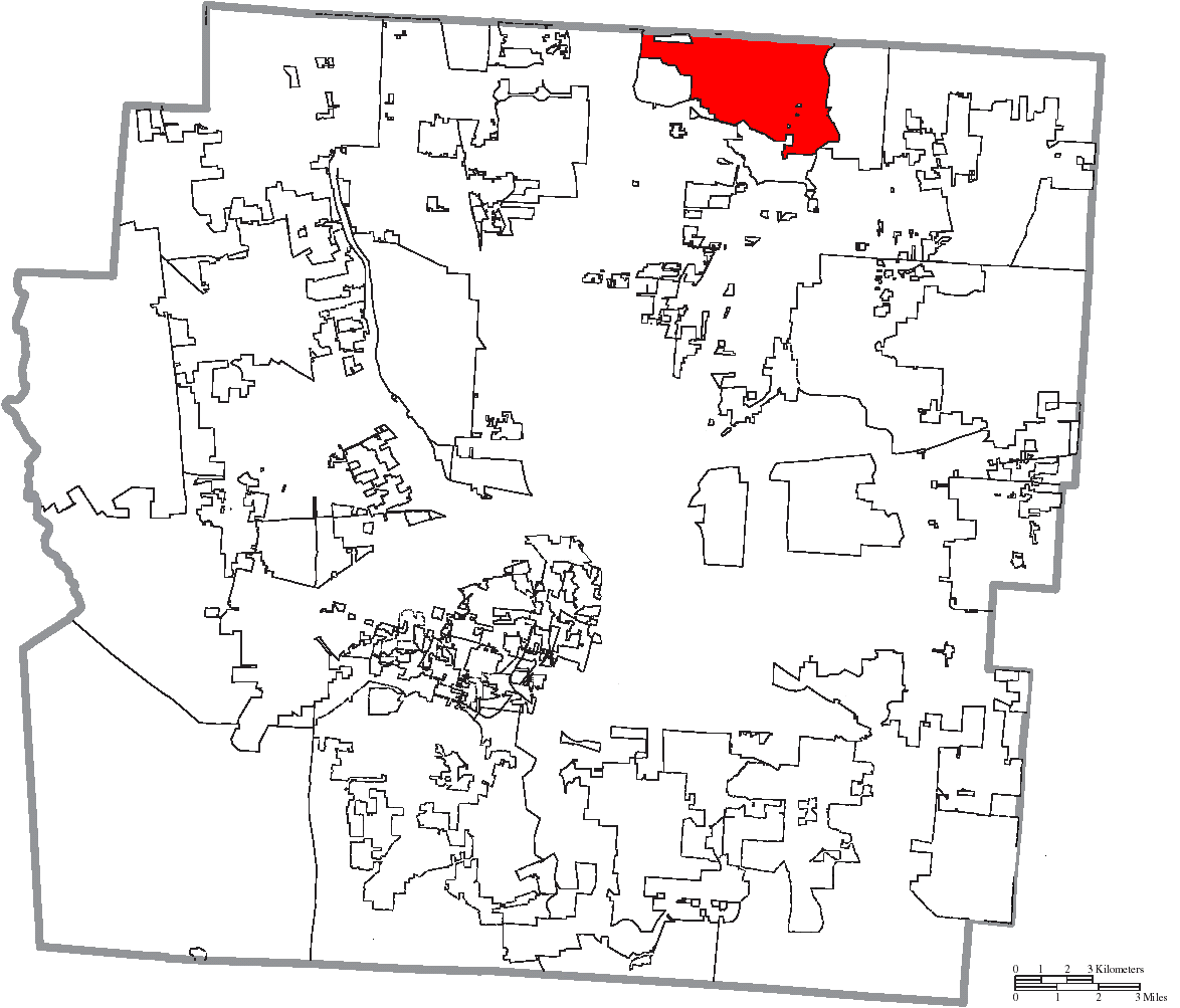 Map Of Franklin County Ohio Highlighting Westerville City