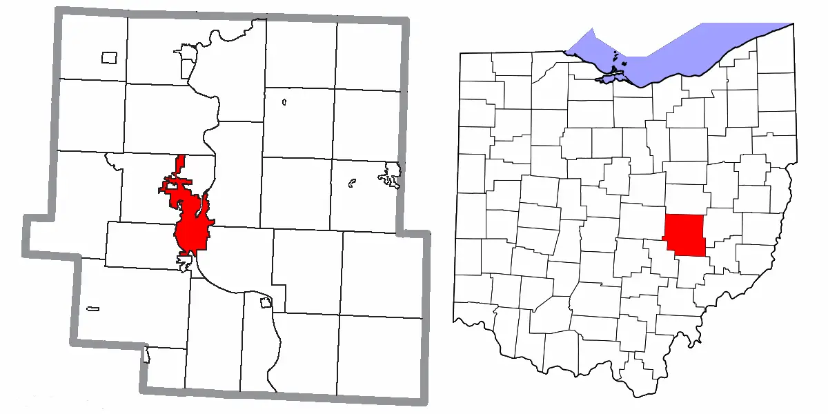 Muskingum County Ohio Zanesville Highlighted