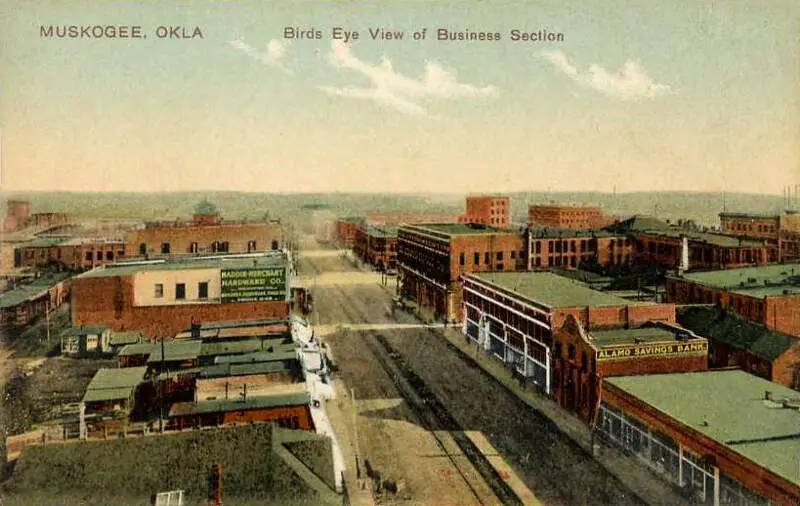 Birds Eye View Of Business Sectionc Muskogeec Ok