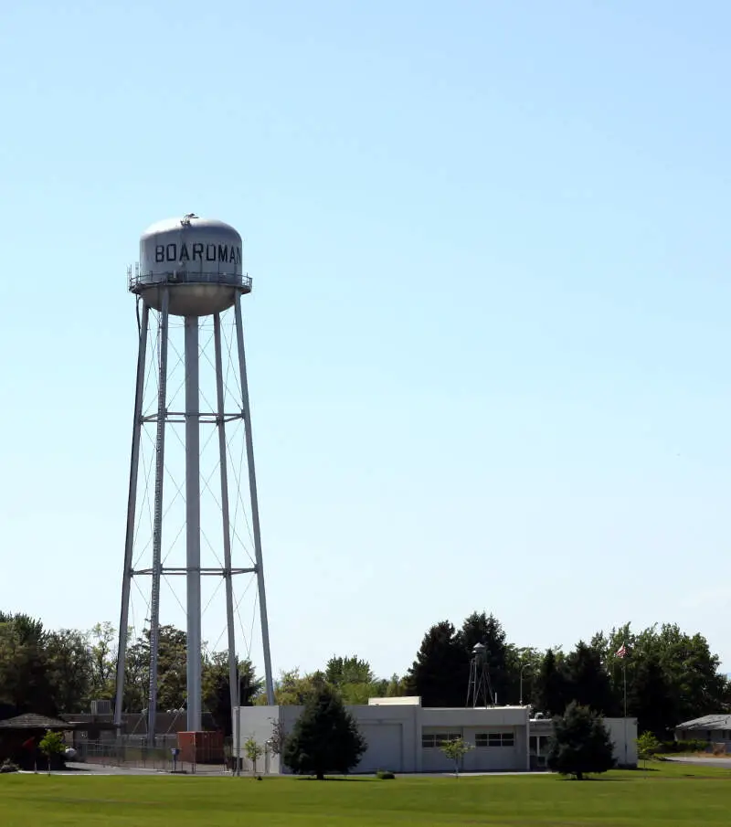 Boardman Chamber Of Commerce And Water Tower In Boardman Oregon