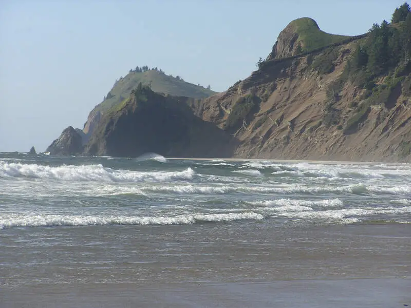 Beach At Roads End State Park Lincoln Cityc Oregon  June