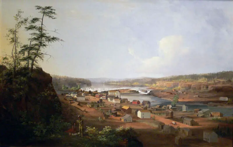 John Mix Stanley Oregon City On The Willamette River Amon Carter Museum