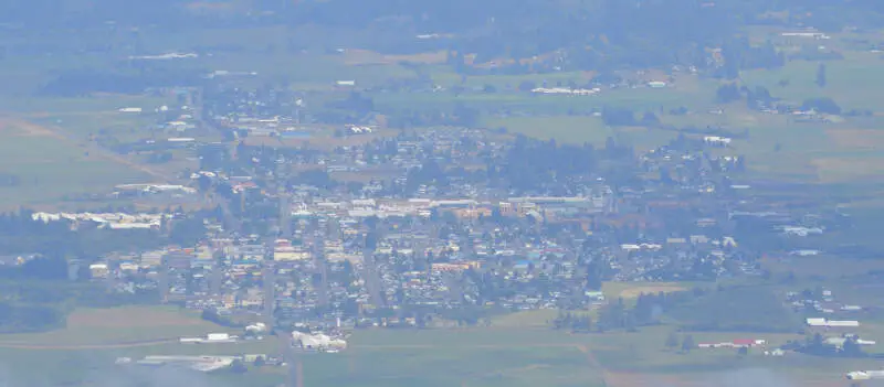 Aerial View Of Tillamookc Oregon