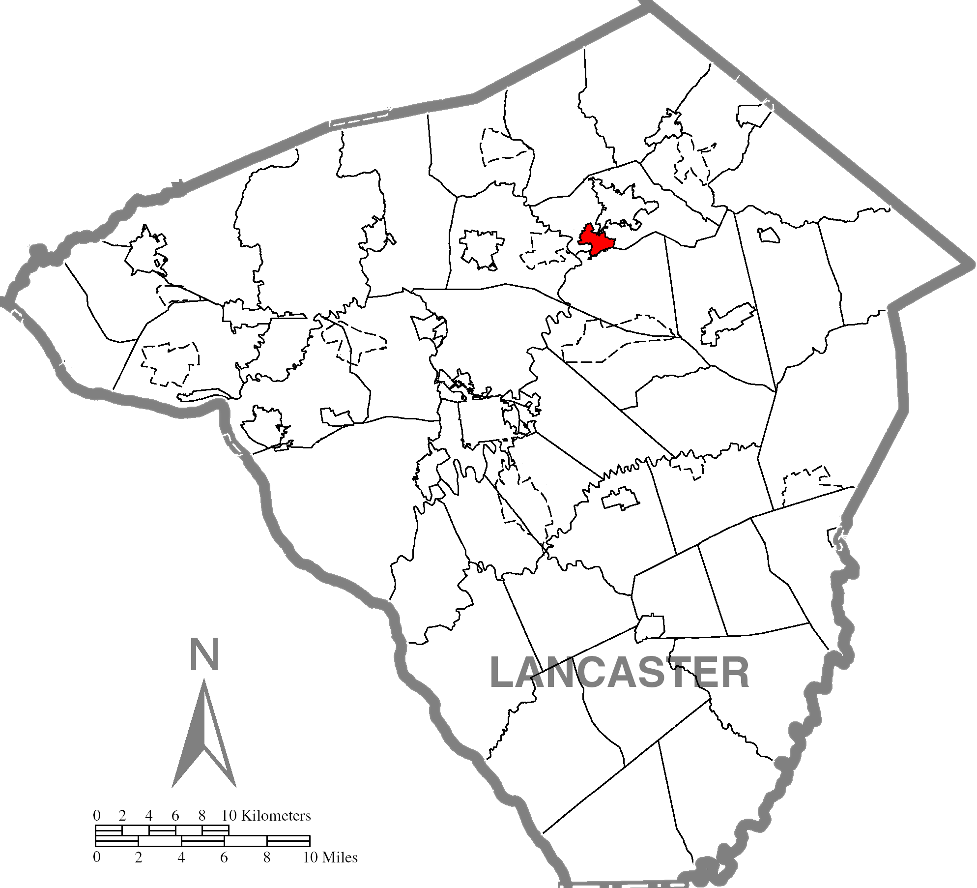 Akronc Lancaster County Highlighted