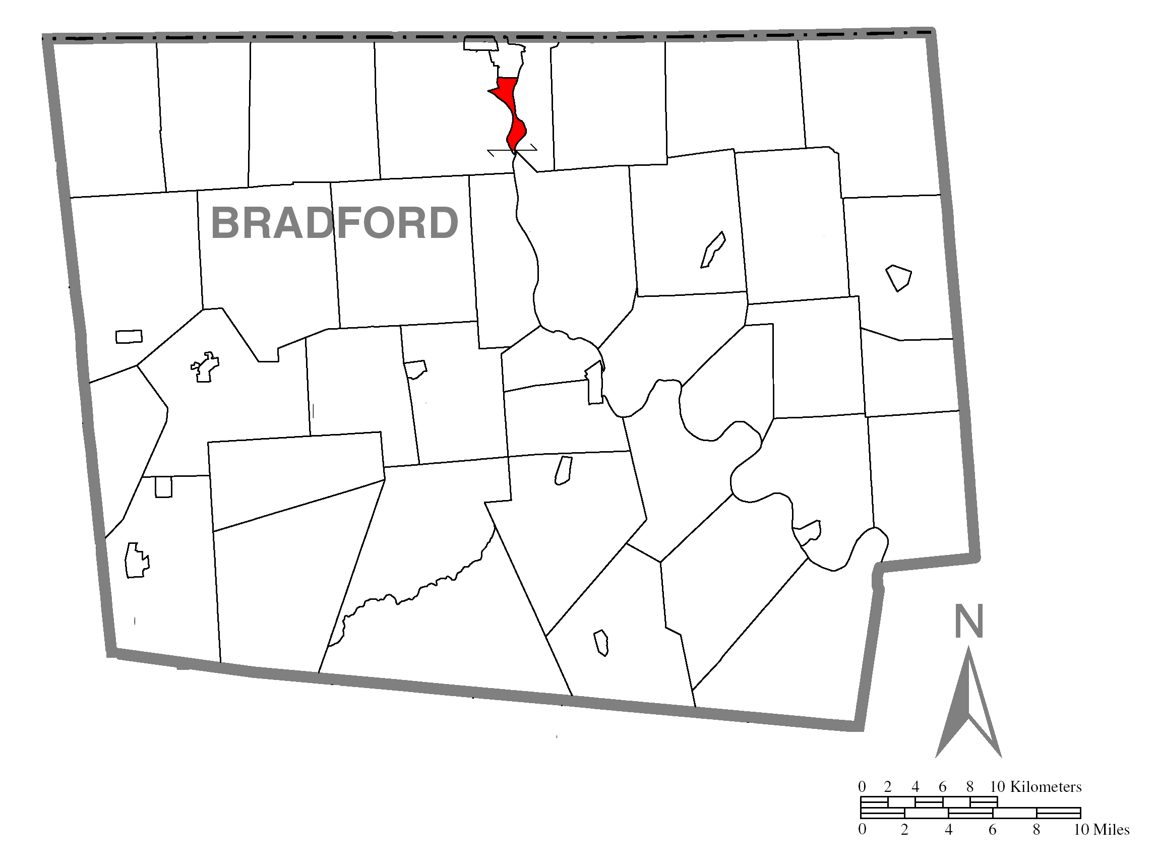 Map Of Athensc Bradford Countyc Pennsylvania Highlighted