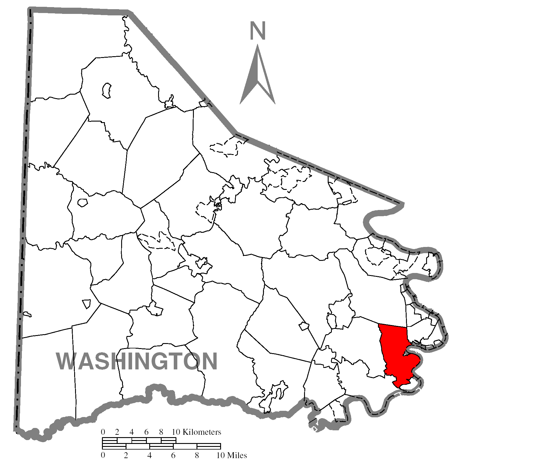 Map Of Californiac Washington Countyc Pennsylvania Highlighted