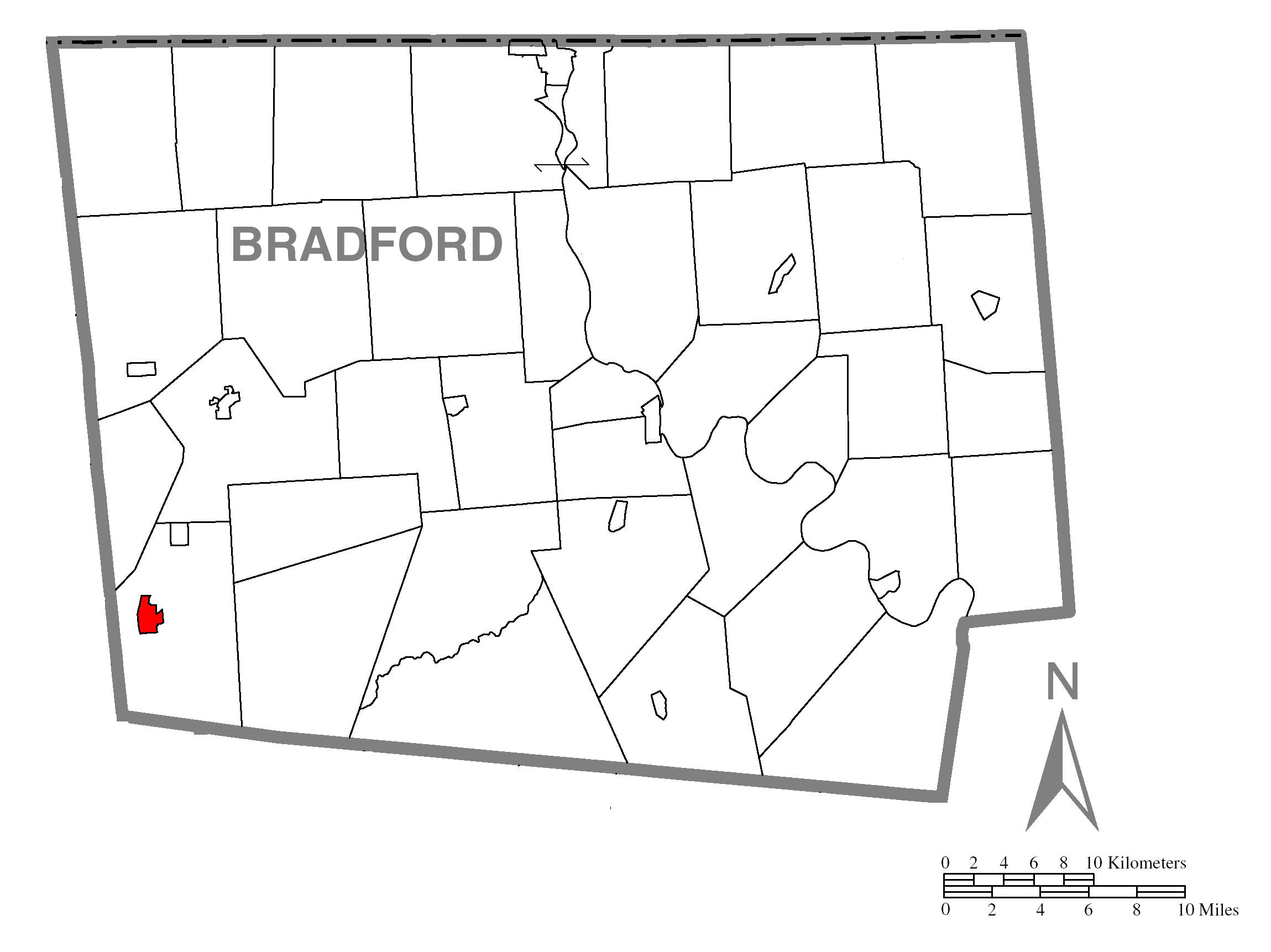 Map Of Cantonc Bradford Countyc Pennsylvania Highlighted