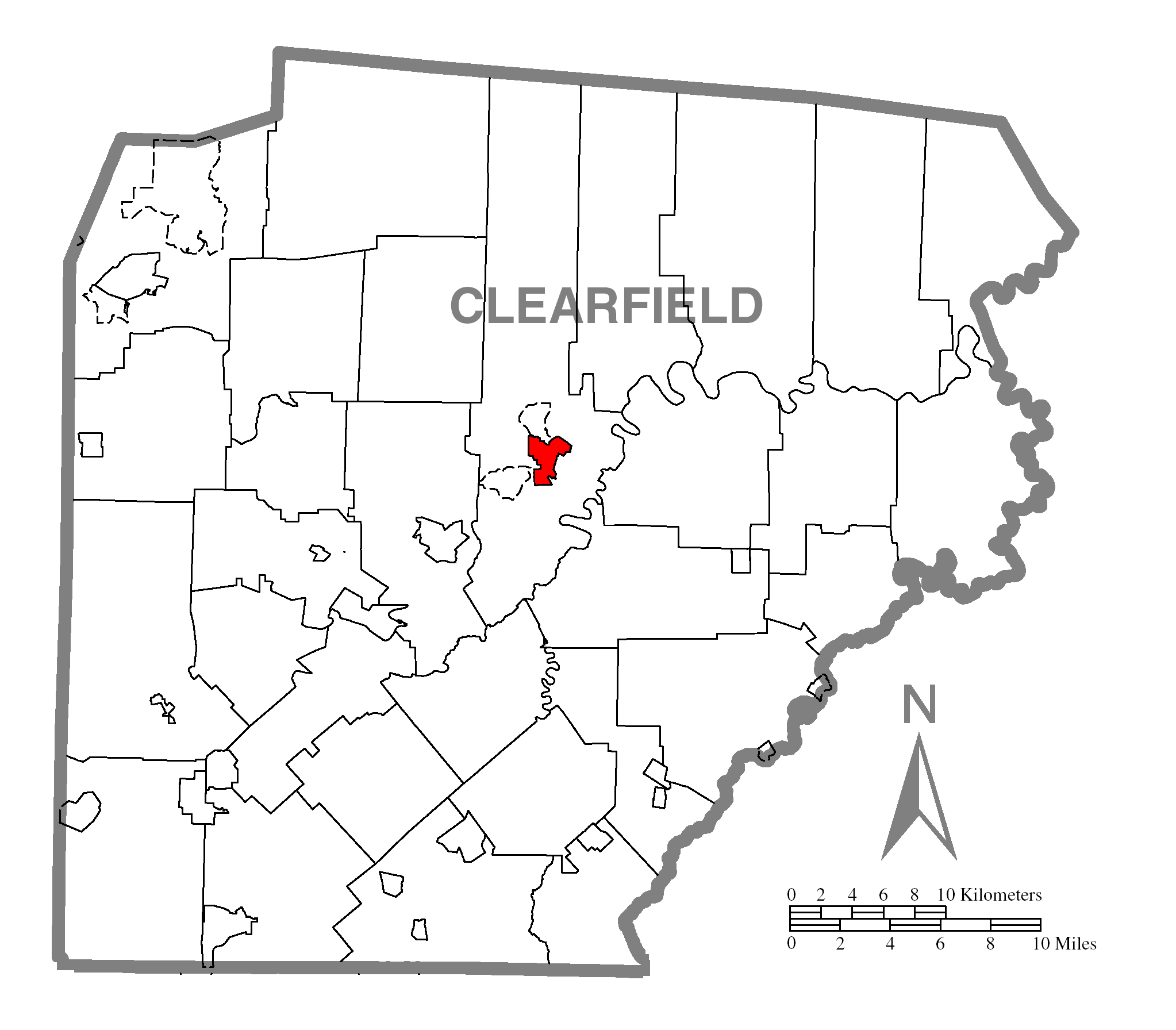 Map Of Clearfieldc Clearfield Countyc Pennsylvania Highlighted