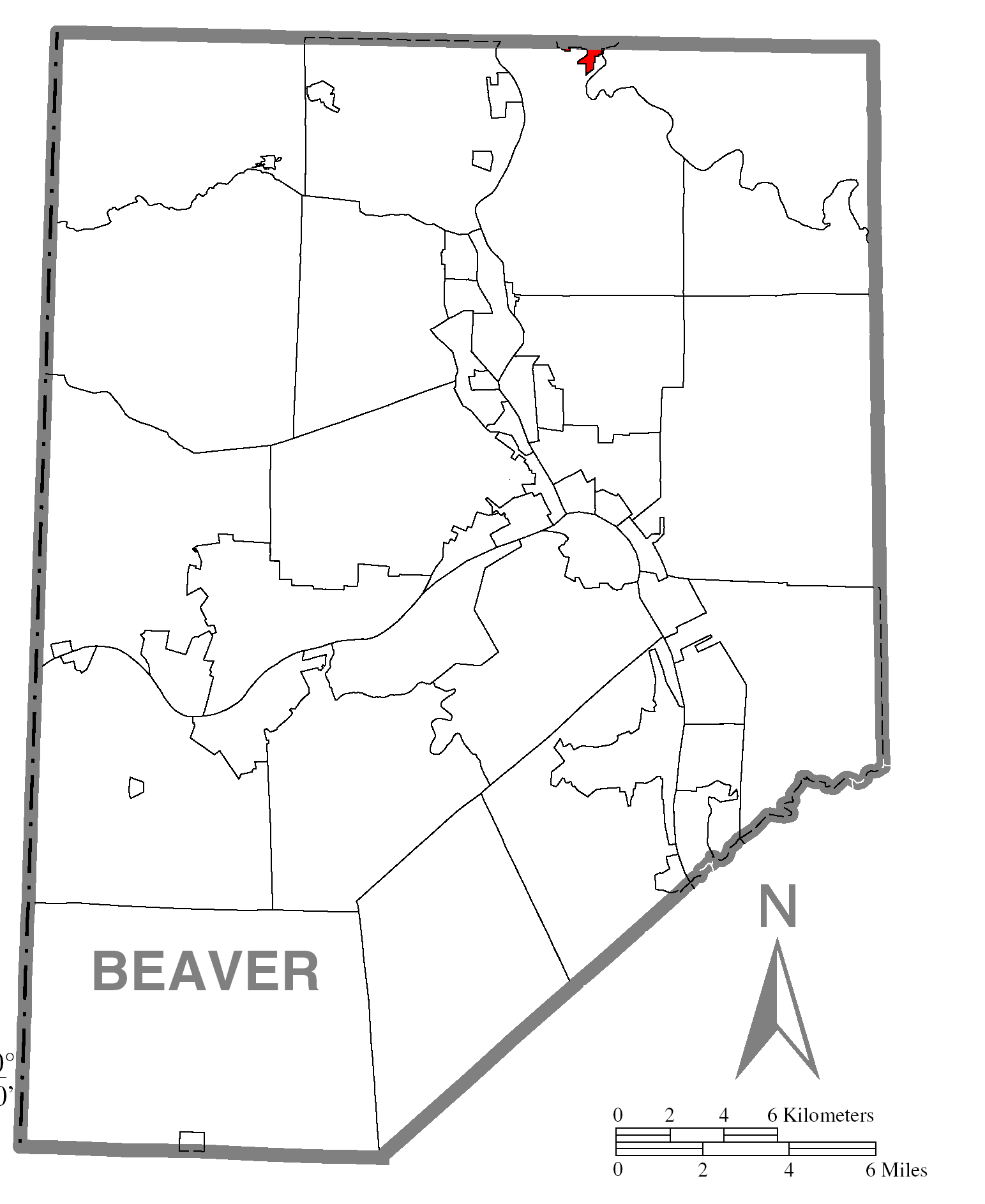 Map Of Elwood Cityc Beaver Countyc Pennsylvania Highlighted