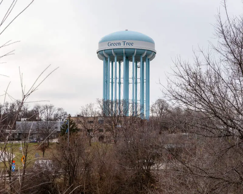 Water Tower In Green Treec Pennsylvania