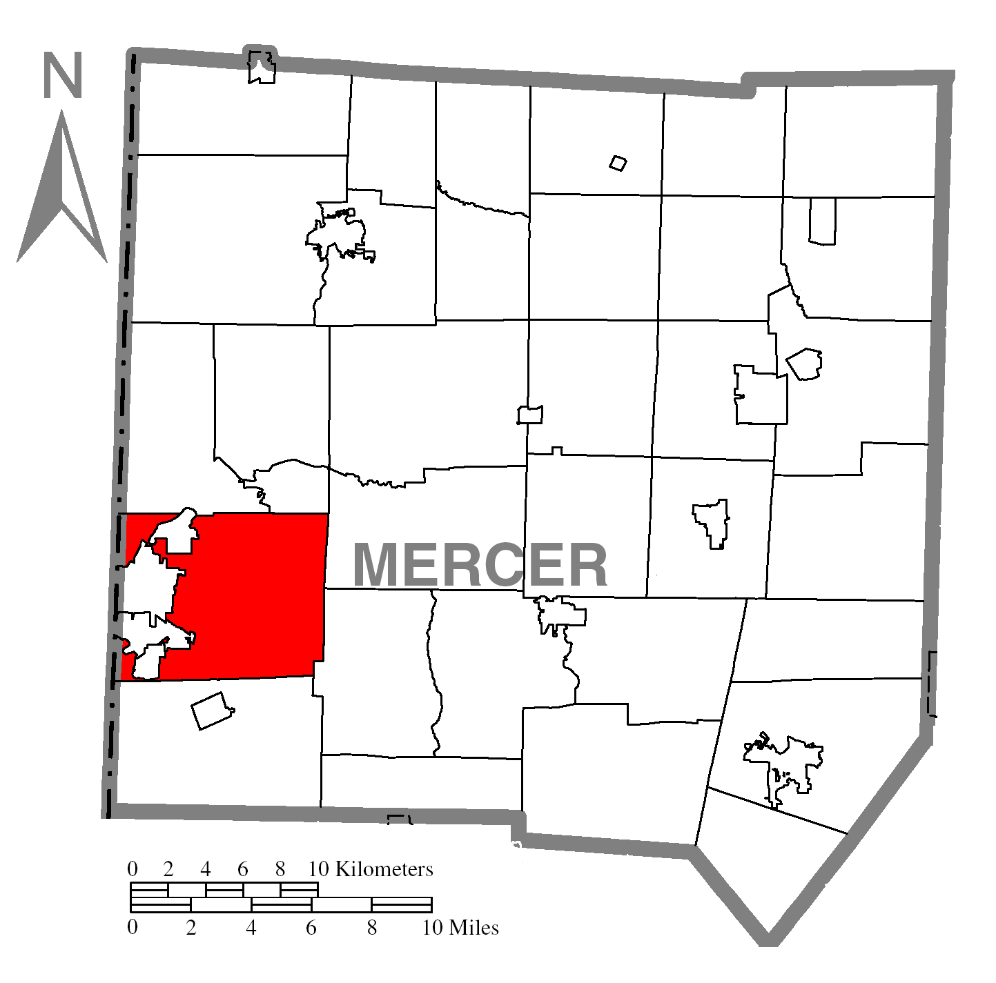 Map Of Hermitagec Mercer Countyc Pennsylvania Highlighted