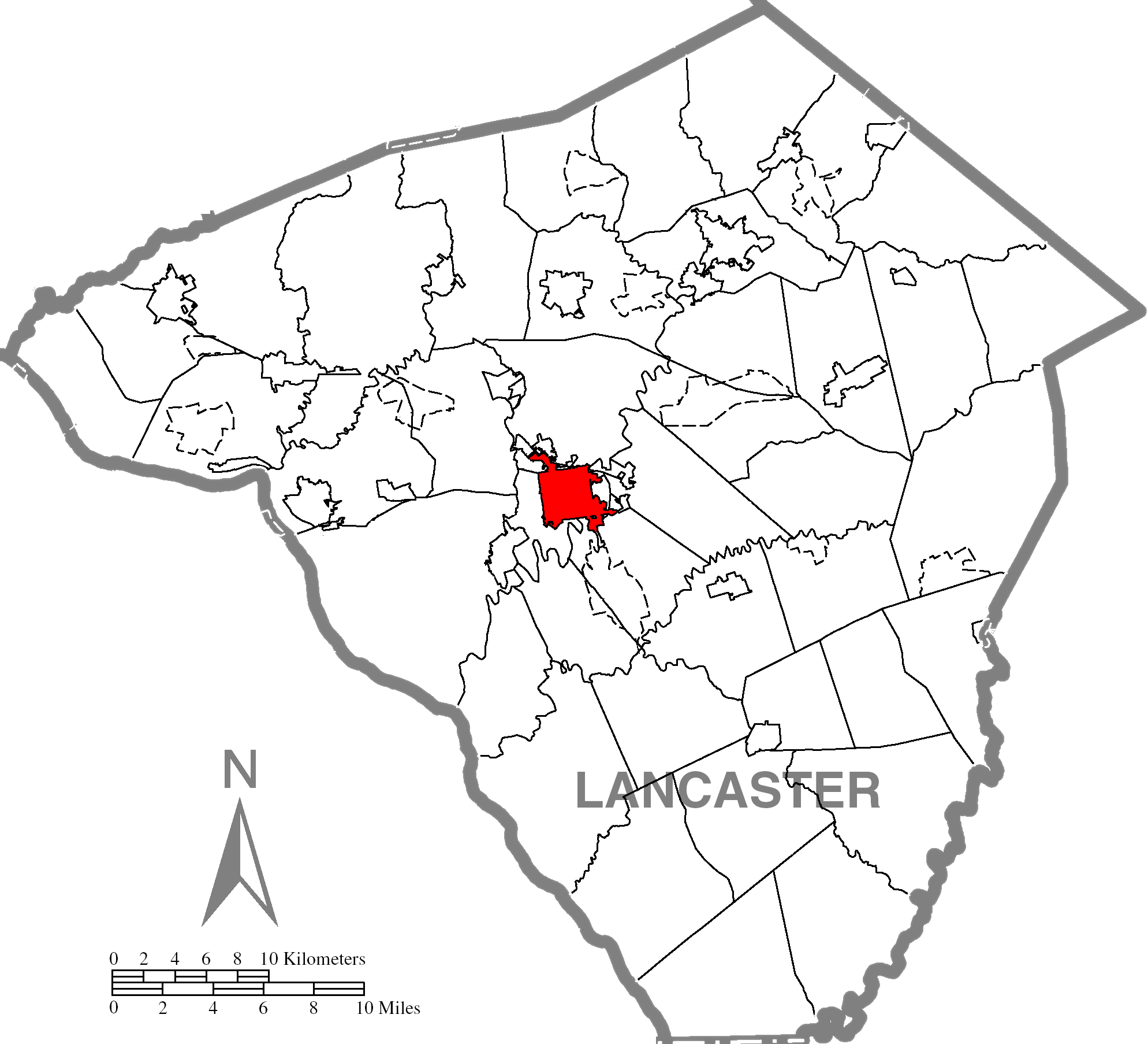 Lancasterc Lancaster County Highlighted