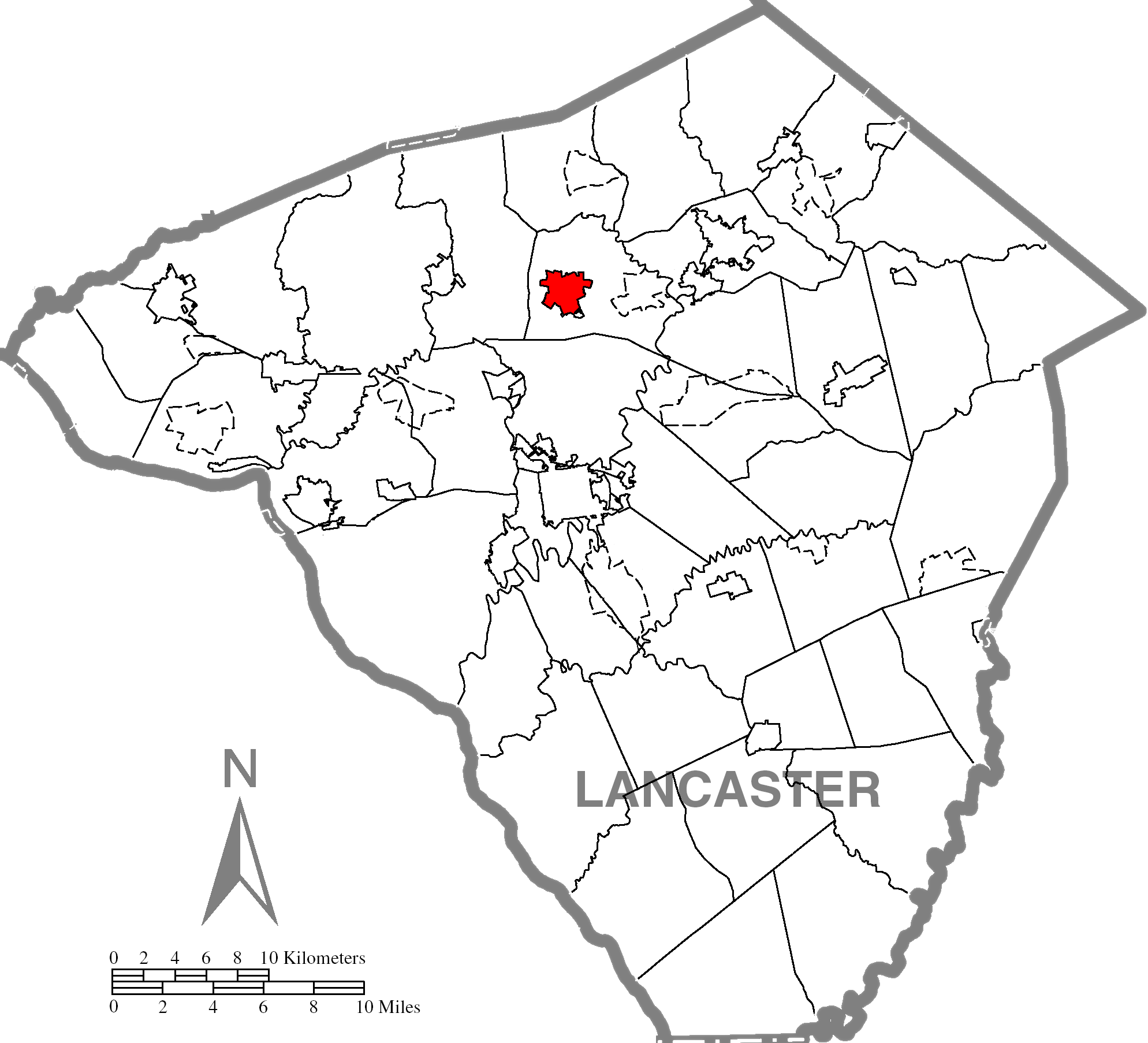 Lititzc Lancaster County Highlighted