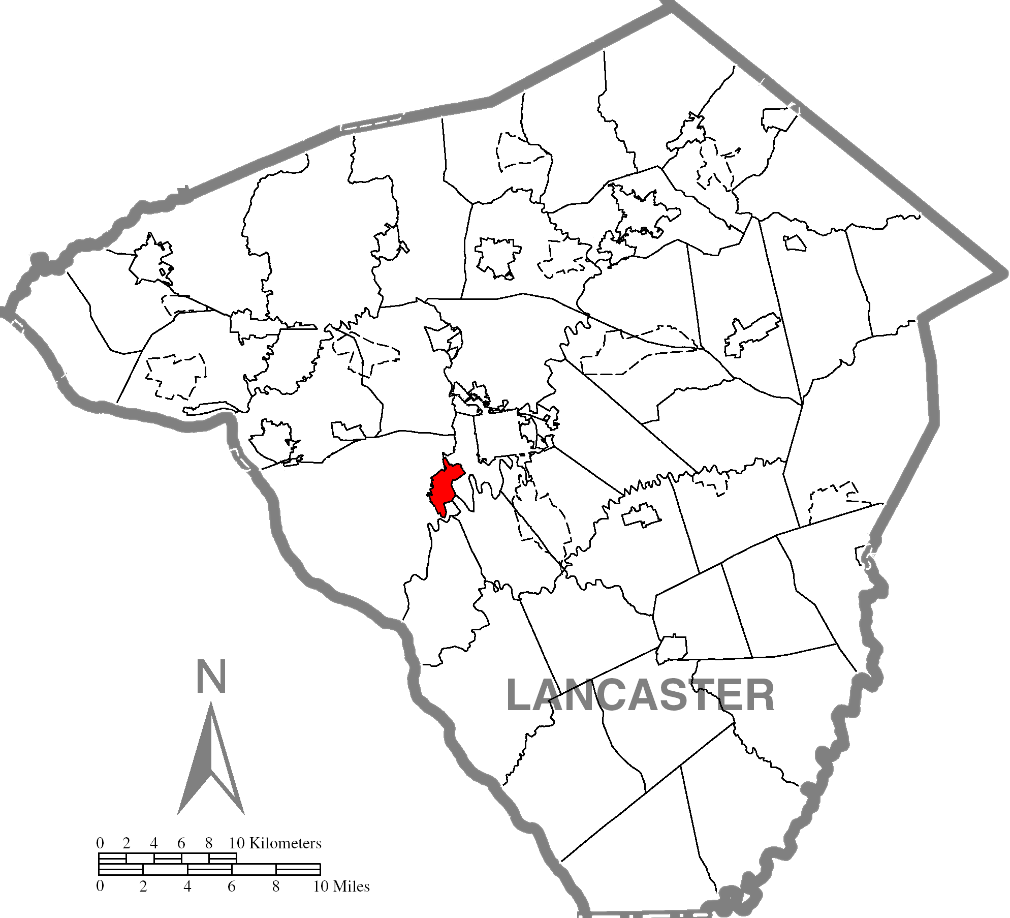 Millersvillec Lancaster County Highlighted