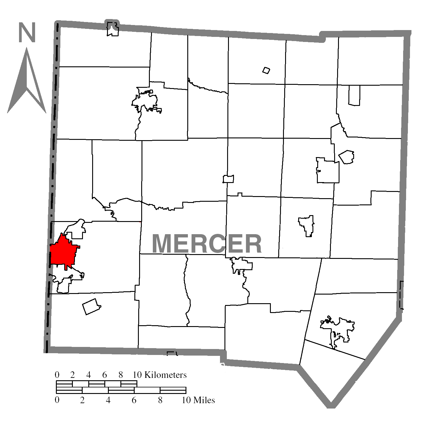 Map Of Sharonc Mercer Countyc Pennsylvania Highlighted