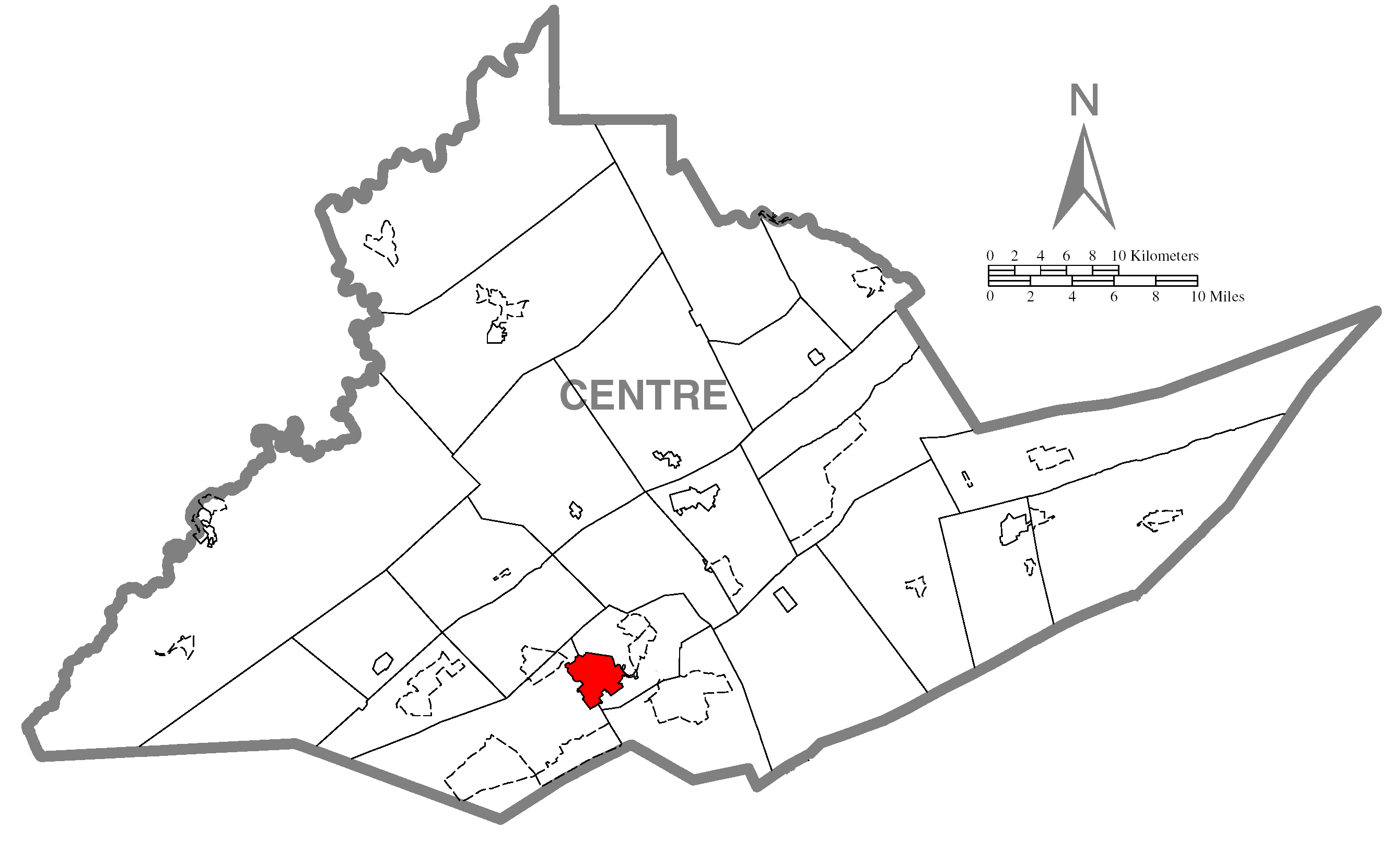 Map Of State Collegec Centre Countyc Pennsylvania Highlighted