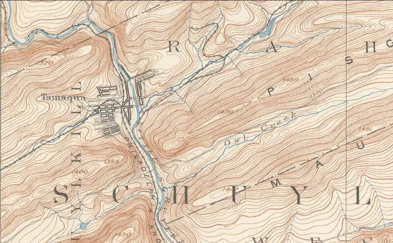 Tamaquac Pennsylvania Topography Usgs Hazleton Quadrant Map Of D Hzltsw