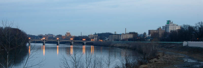 Wilkes Barre With Susquehanna River