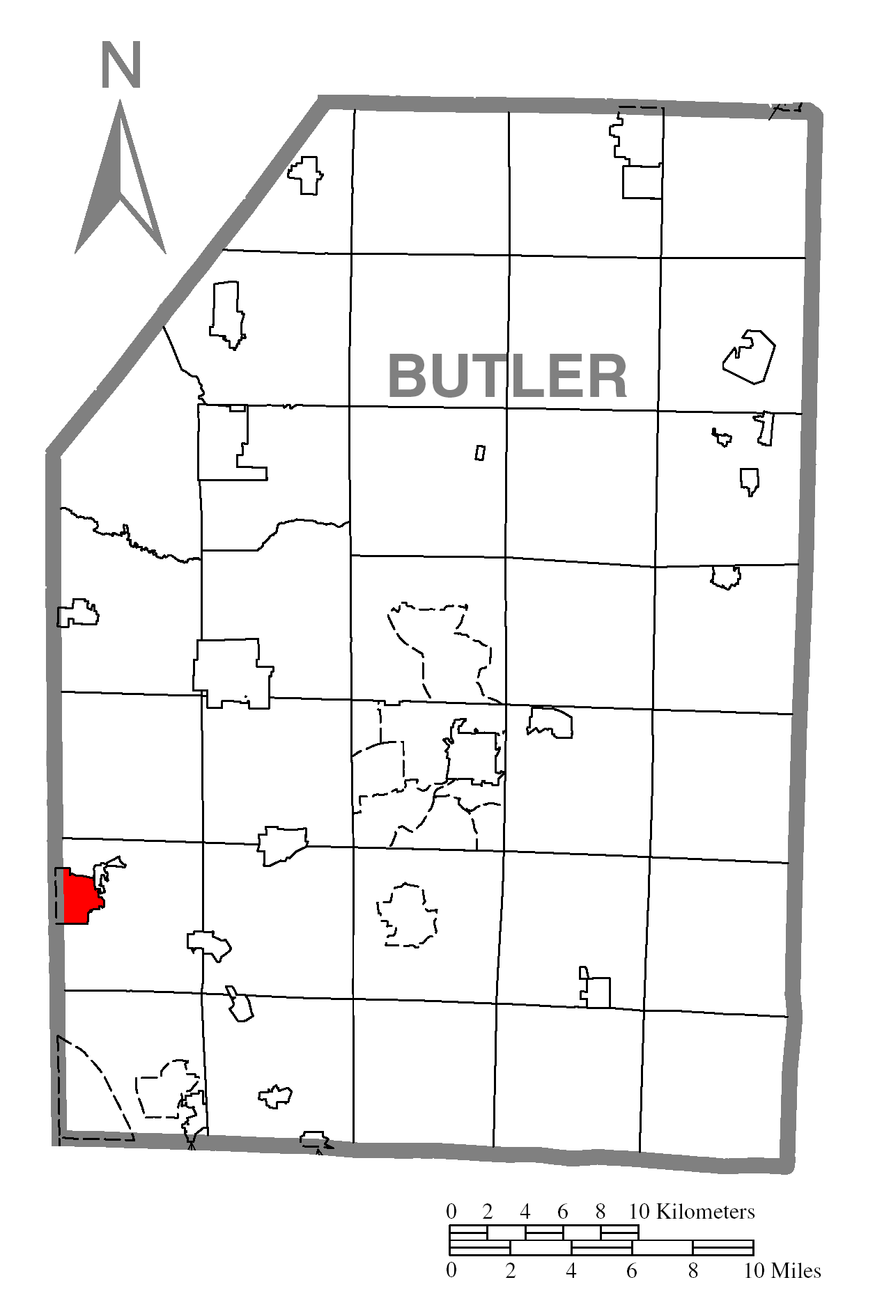 Map Of Zelienoplec Butler Countyc Pennsylvania Highlighted
