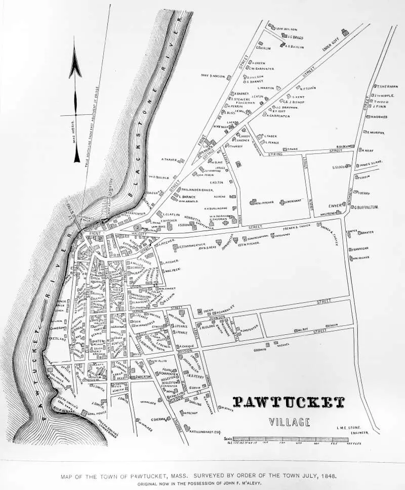 Map Of Pawtucketc Mass July