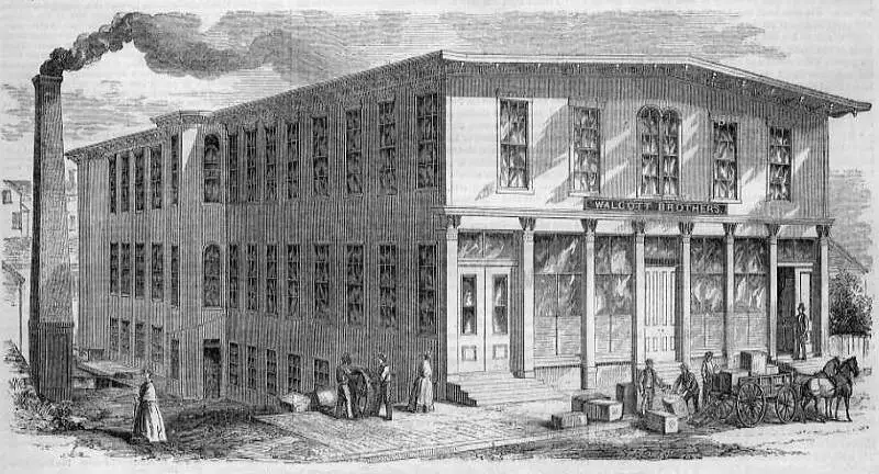 Exterior View Of Walcott Brothers Manufactoryc Pawtucket