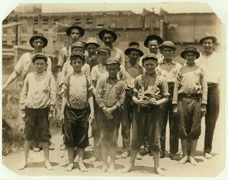 Group Of Boys Working In The Williamston Mill