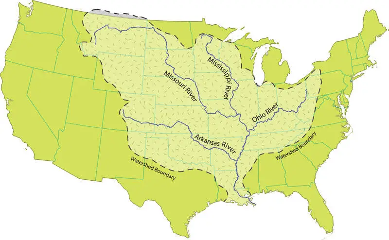 Mississippi River Watershed Map