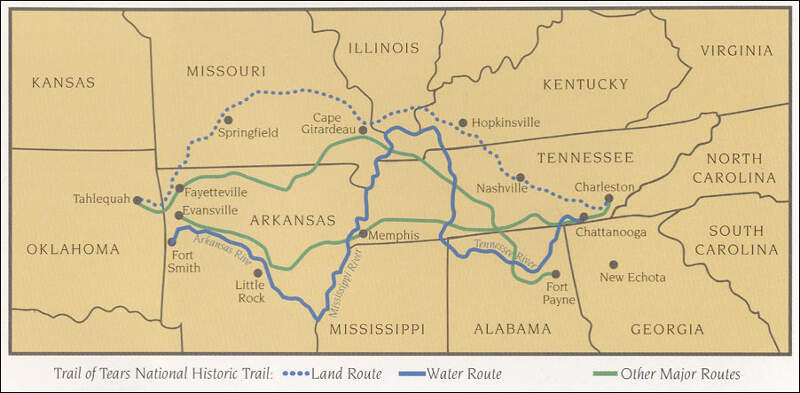 Trail Of Tears Map Nps