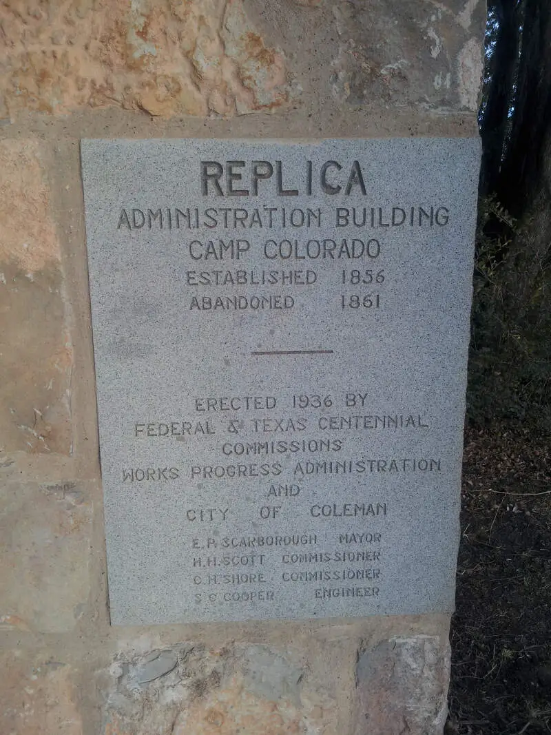 Camp Colorado Administration Building Plaque