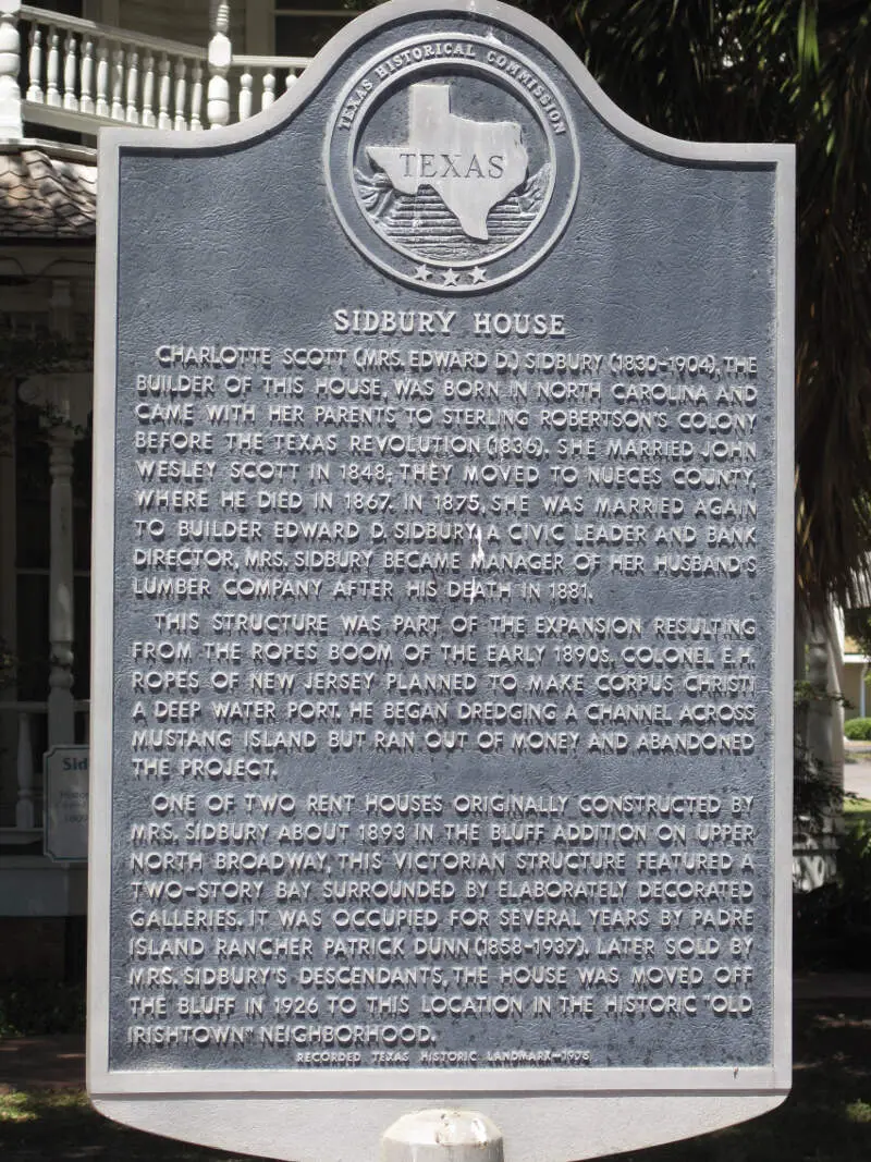 Sidbury House Marker Corpus Christi Texas