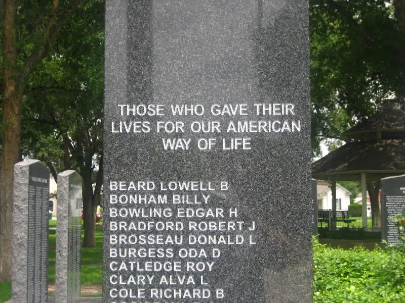 Closeup Of Veterans Memorial In Dalhartc Tx Img