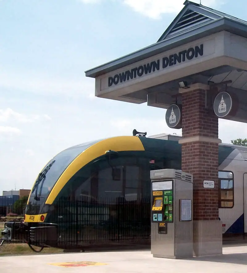 Dcta A Train At Downtown Denton Transit Center Crop