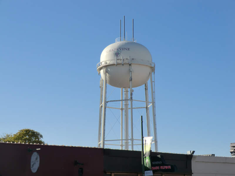 Grapevine Water Tower From Main Streetc Oct