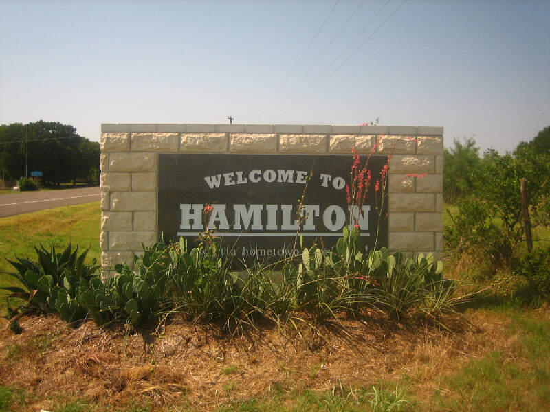 Hamiltonc Texasc Welcoming Sign Img