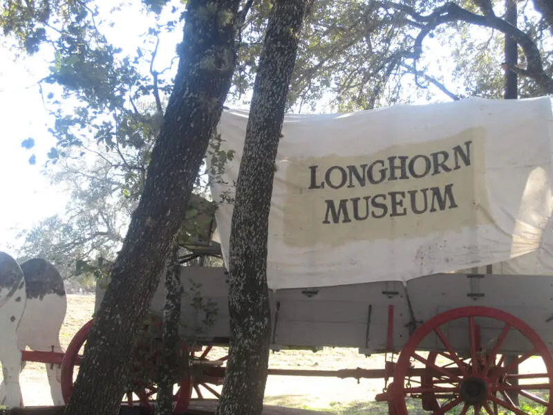 Covered Wagon At Longhorn Museum In Pleasantonc Tx Img