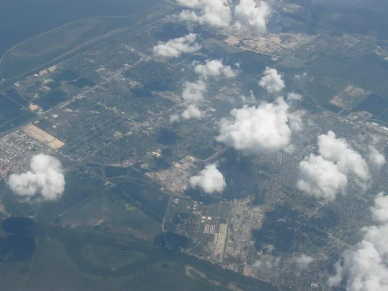 Aerial View Of Port Arthurc Texas