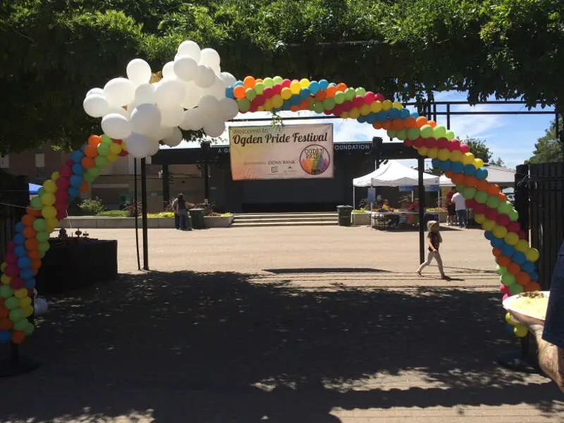 Entrance To The St Annual Ogden Pride Festival At The Ogden City Municipal Amphitheaterc Ogdenc Ut